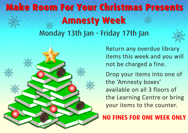 Poster for January amnesty on fines