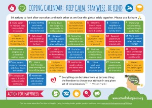 example coping calendar for stress