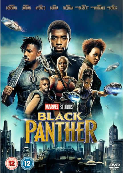 DVD cover - Marvel Studio's Black Panther featuring Chadwick Boseman.