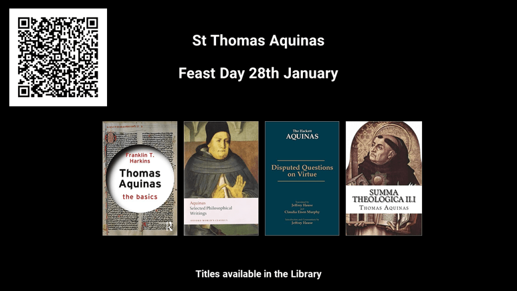 ST Thomas Aquinas 
Book titles in the Library