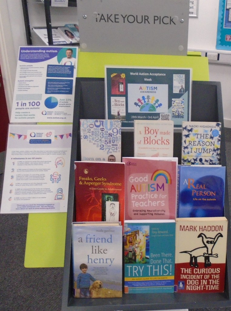 World Autism Awareness Week library display of books