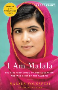 Book cover: 'I Am Malala: the girl who stood up for education and was shot by the Taliban' by Malala Yousafzai and Christina Lamb.